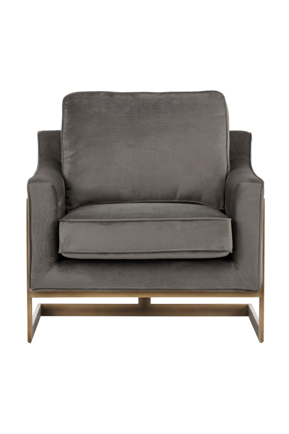 Luxury Bronze Frame Cantilevered Lounge Chair Modern Italian Style for Villa