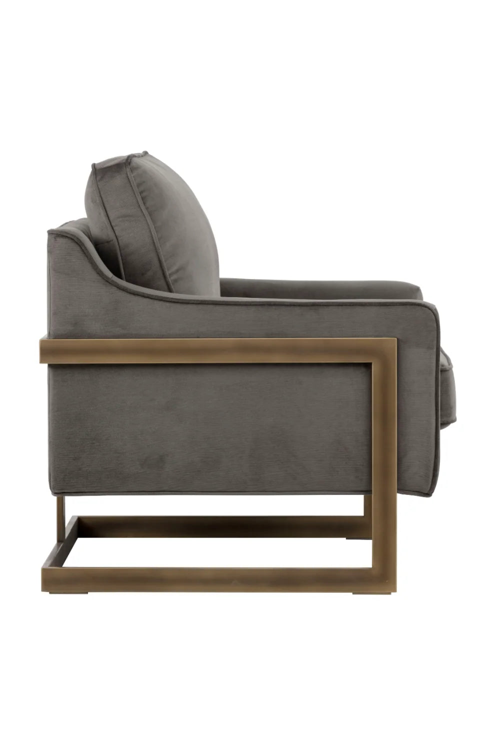 Luxury Bronze Frame Cantilevered Lounge Chair Modern Italian Style for Villa
