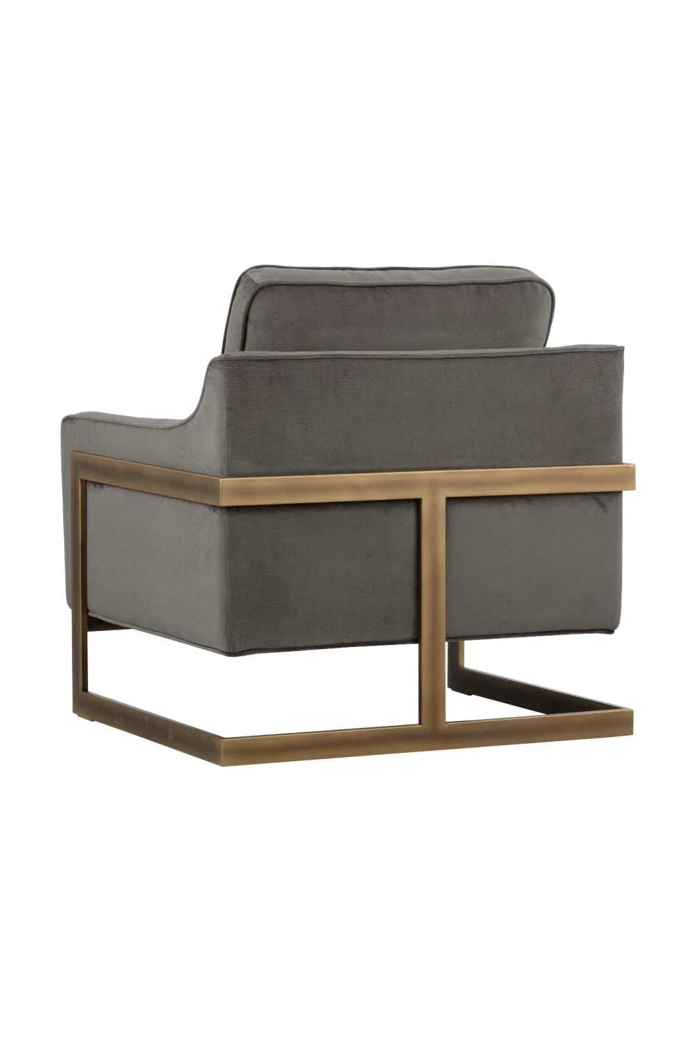 Luxury Bronze Frame Cantilevered Lounge Chair Modern Italian Style for Villa