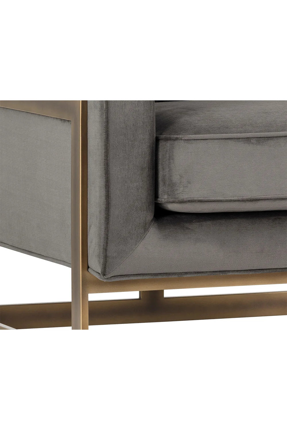 Luxury Bronze Frame Cantilevered Lounge Chair Modern Italian Style for Villa