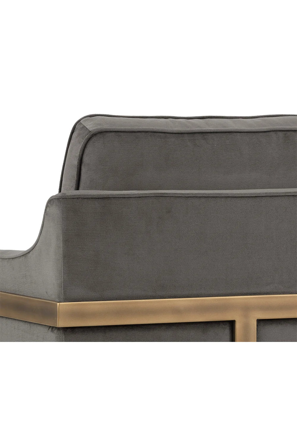 Luxury Bronze Frame Cantilevered Lounge Chair Modern Italian Style for Villa