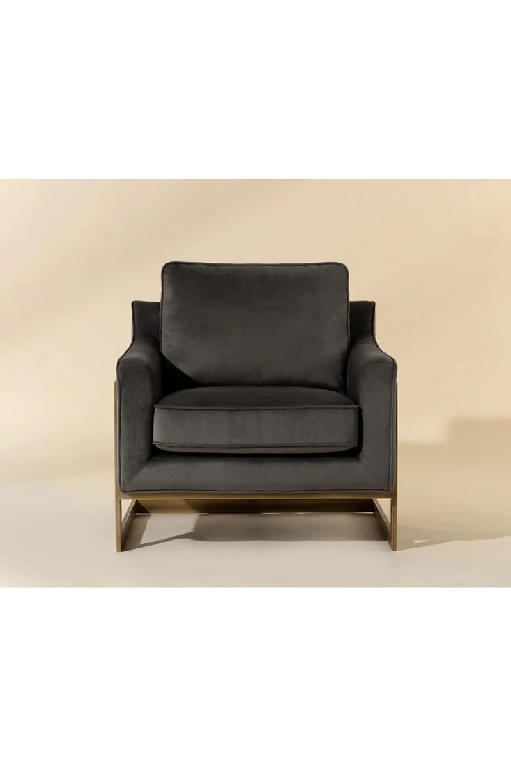 Luxury Bronze Frame Cantilevered Lounge Chair Modern Italian Style for Villa