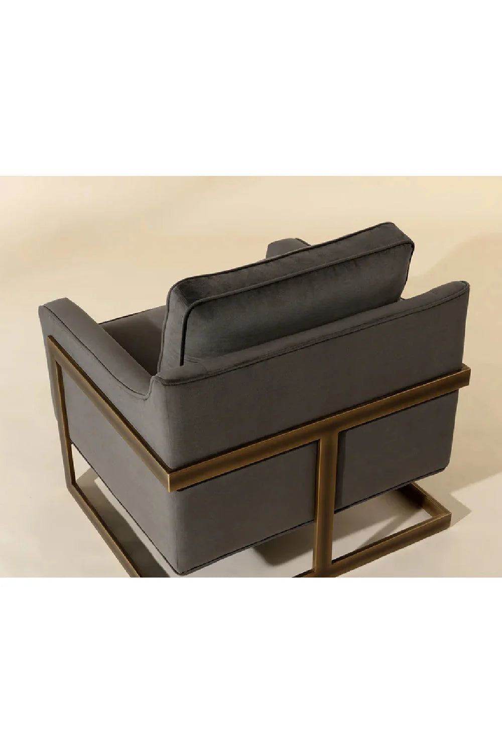 Luxury Bronze Frame Cantilevered Lounge Chair Modern Italian Style for Villa
