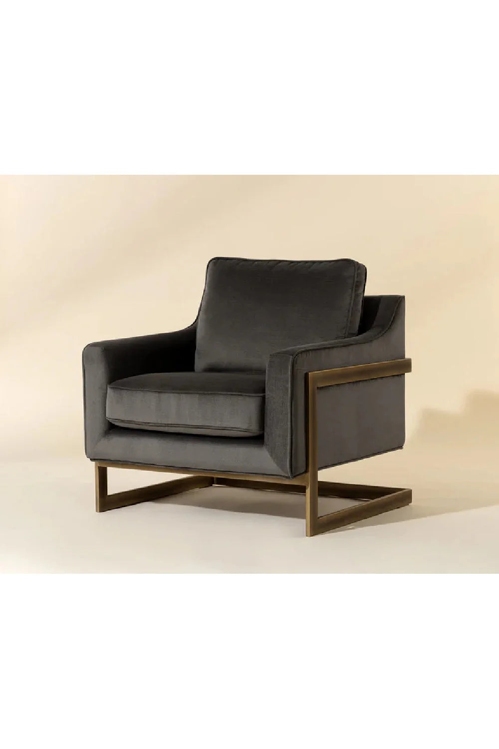 Luxury Bronze Frame Cantilevered Lounge Chair Modern Italian Style for Villa