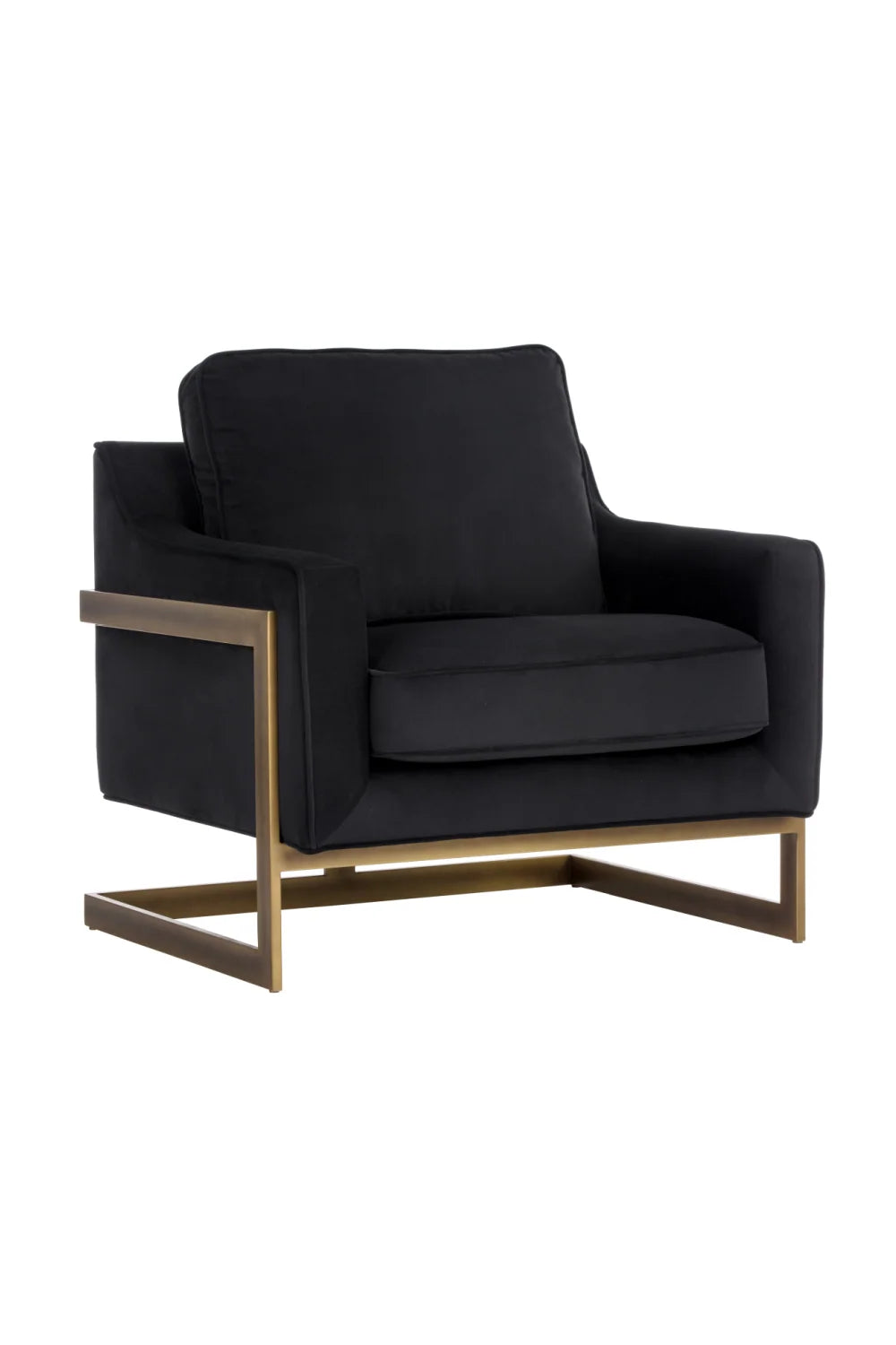 Luxury Bronze Frame Cantilevered Lounge Chair Modern Italian Style for Villa
