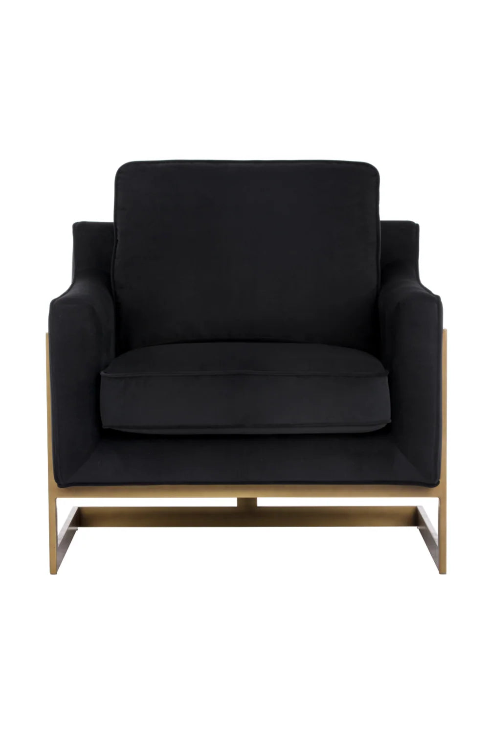 Luxury Bronze Frame Cantilevered Lounge Chair Modern Italian Style for Villa
