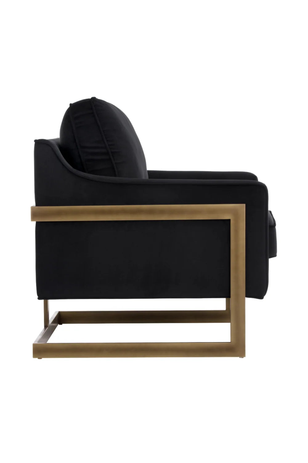 Luxury Bronze Frame Cantilevered Lounge Chair Modern Italian Style for Villa