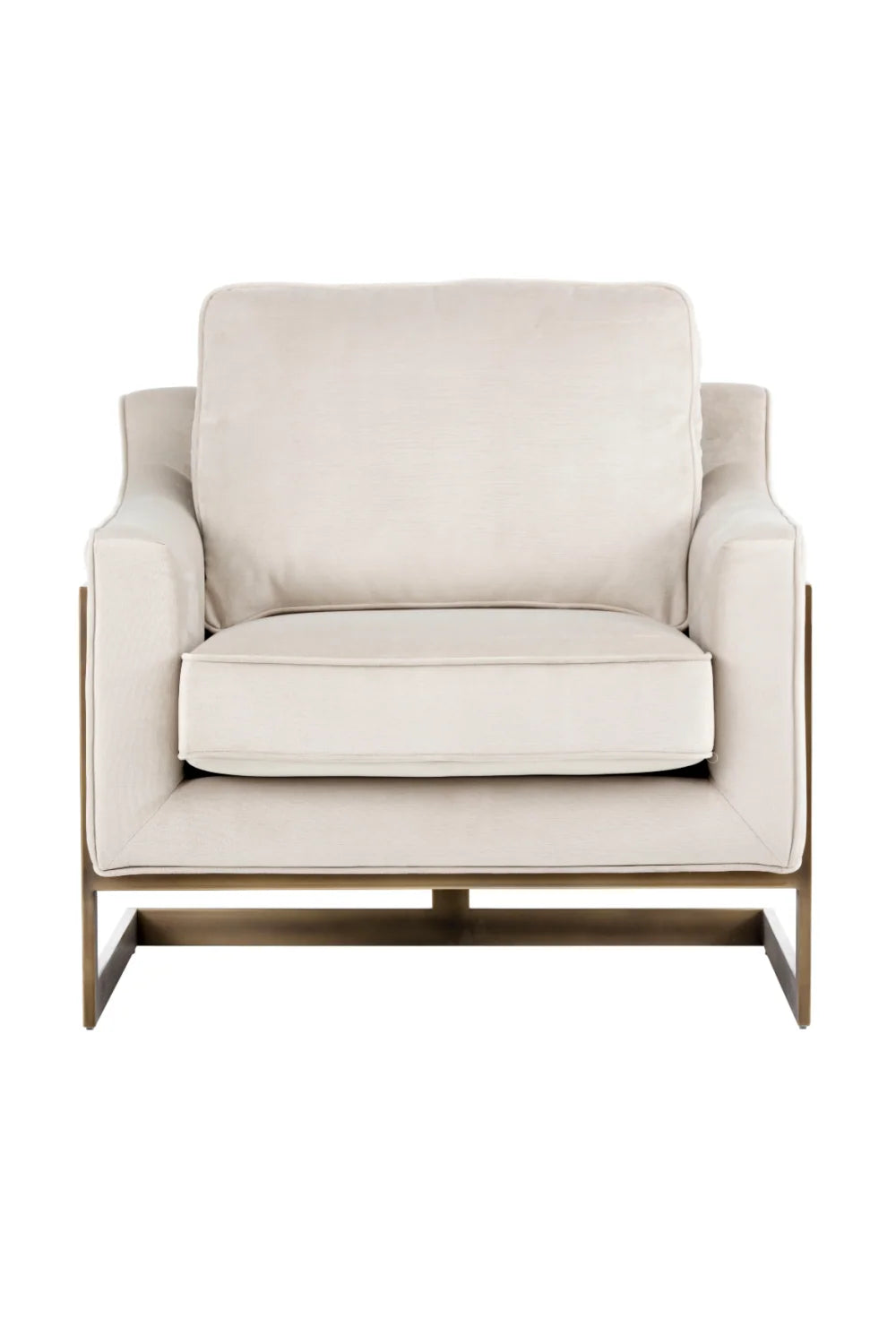 Luxury Bronze Frame Cantilevered Lounge Chair Modern Italian Style for Villa