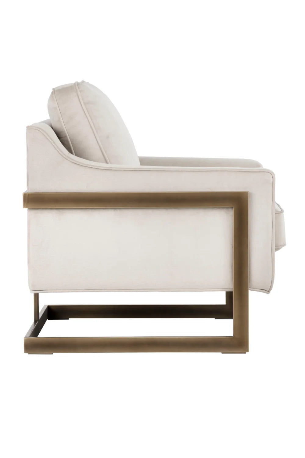 Luxury Bronze Frame Cantilevered Lounge Chair Modern Italian Style for Villa