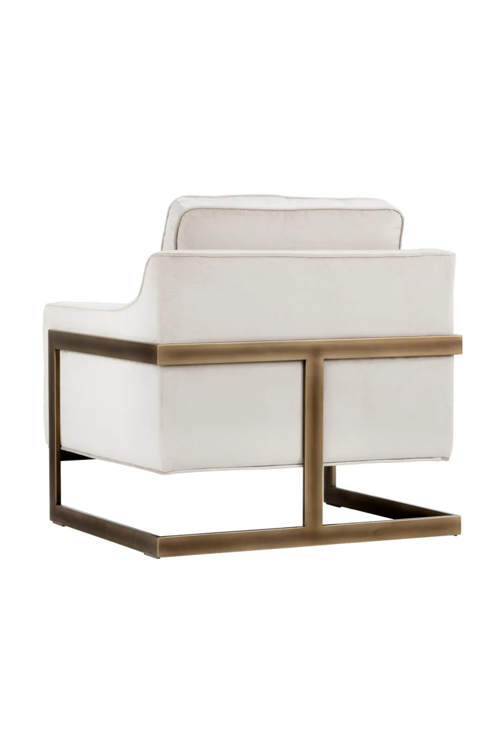 Luxury Bronze Frame Cantilevered Lounge Chair Modern Italian Style for Villa