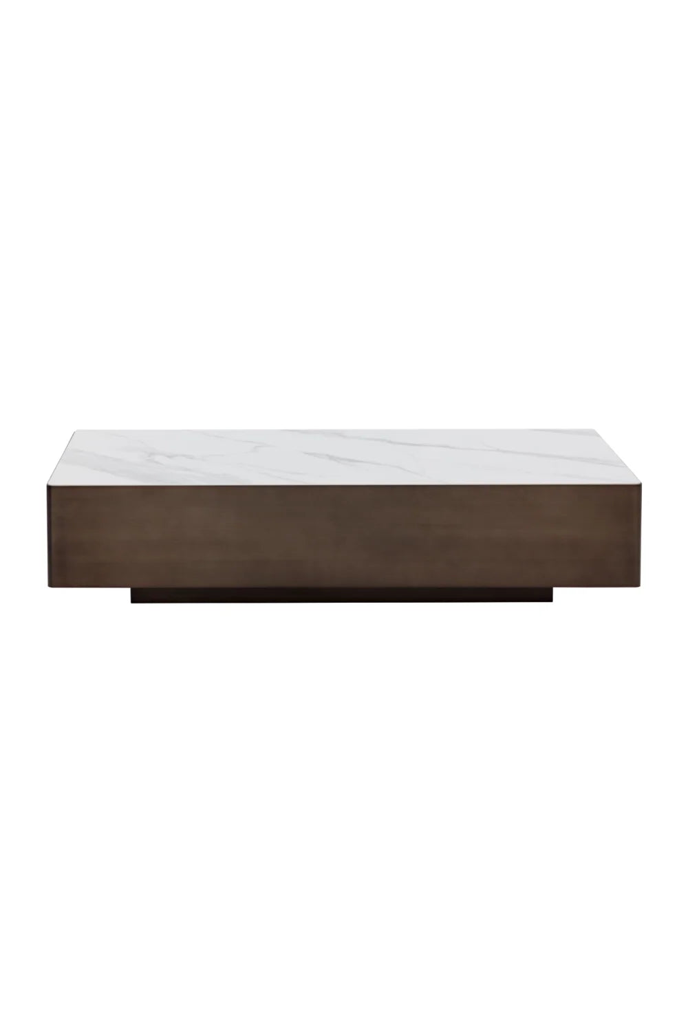 Luxury Bronze Framed Ceramic Coffee Table Modern Italian Style for Villa