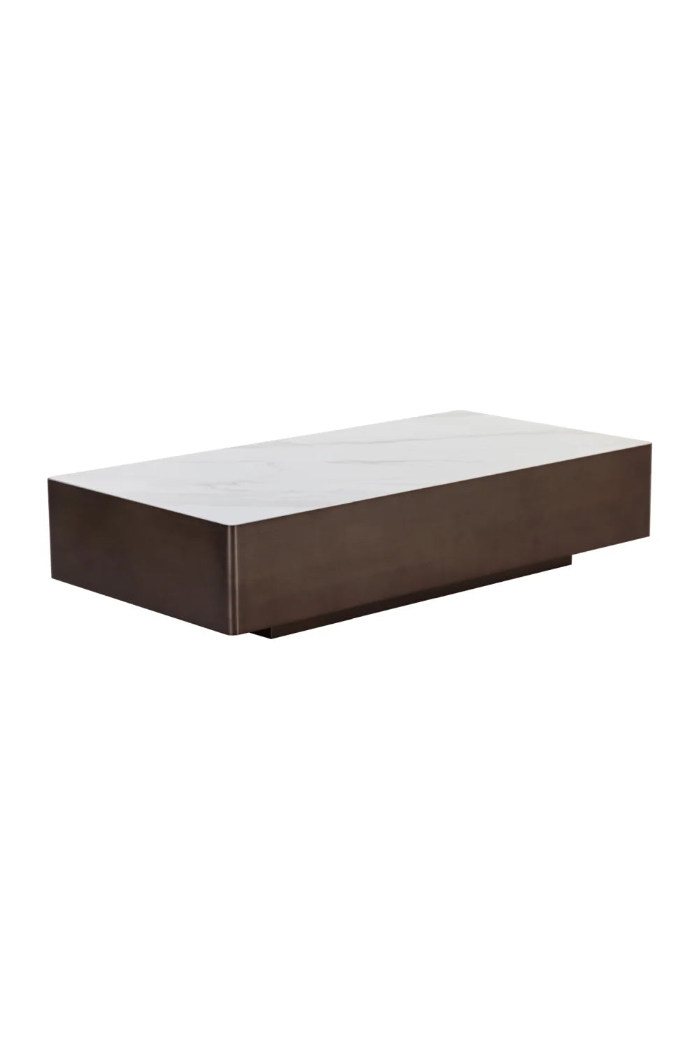 Luxury Bronze Framed Ceramic Coffee Table Modern Italian Style for Villa