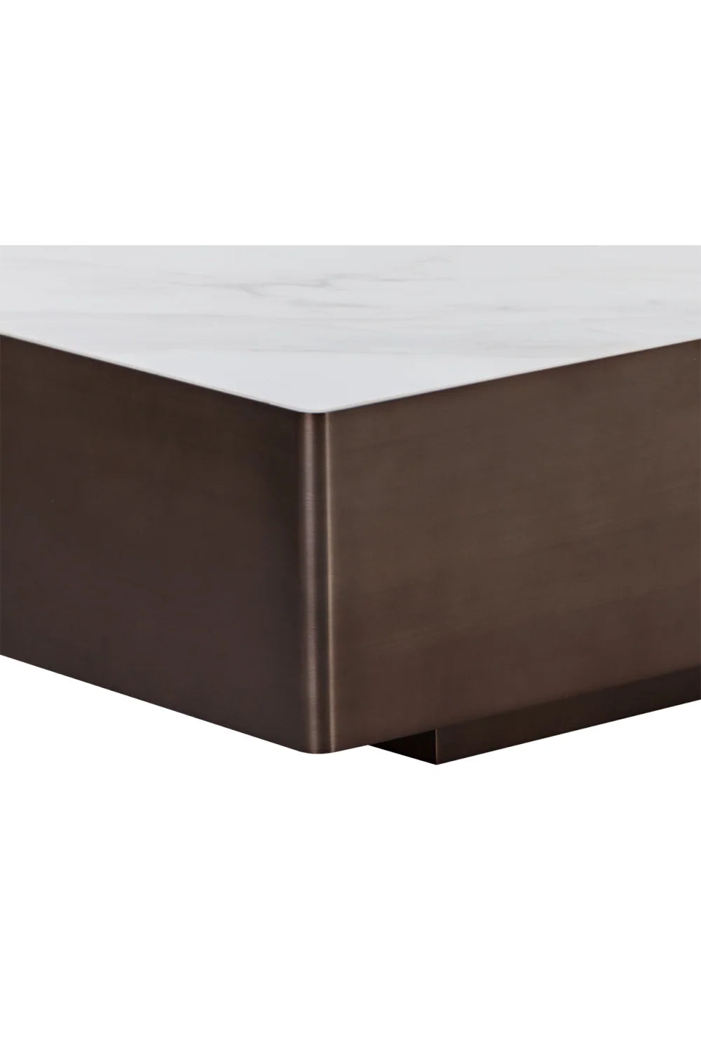 Luxury Bronze Framed Ceramic Coffee Table Modern Italian Style for Villa