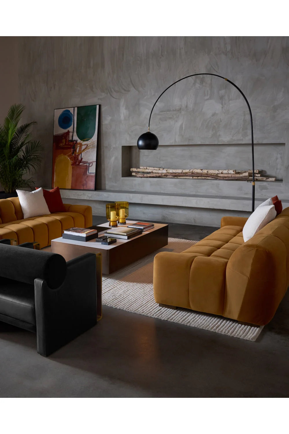 Luxury Bronze Framed Ceramic Coffee Table Modern Italian Style for Villa