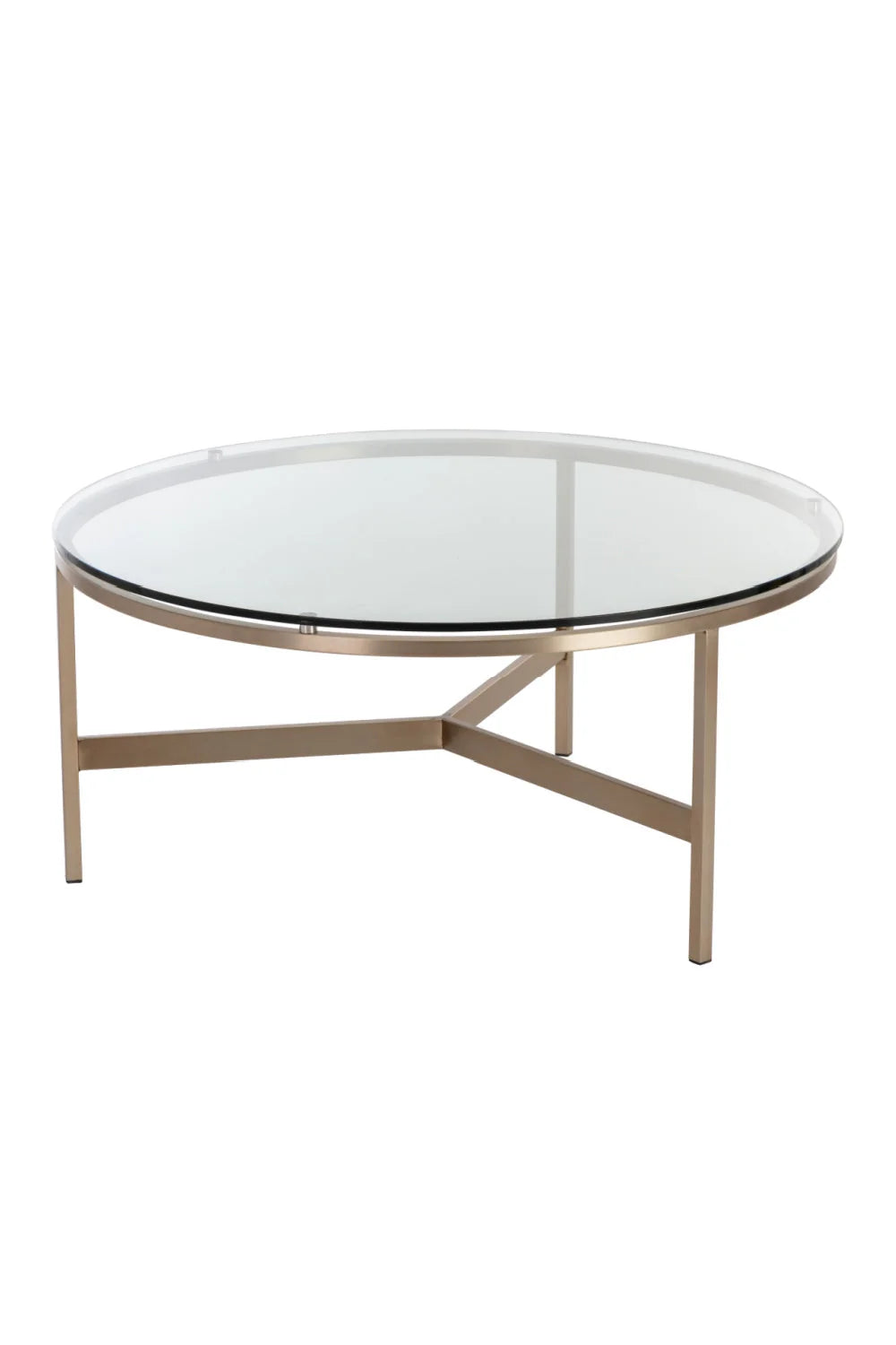 Luxury Bronze Framed Glass Coffee Table Modern Italian Style for Villa
