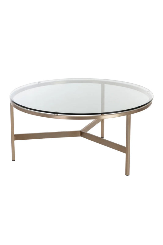 Luxury Bronze Framed Glass Coffee Table Modern Italian Style for Villa