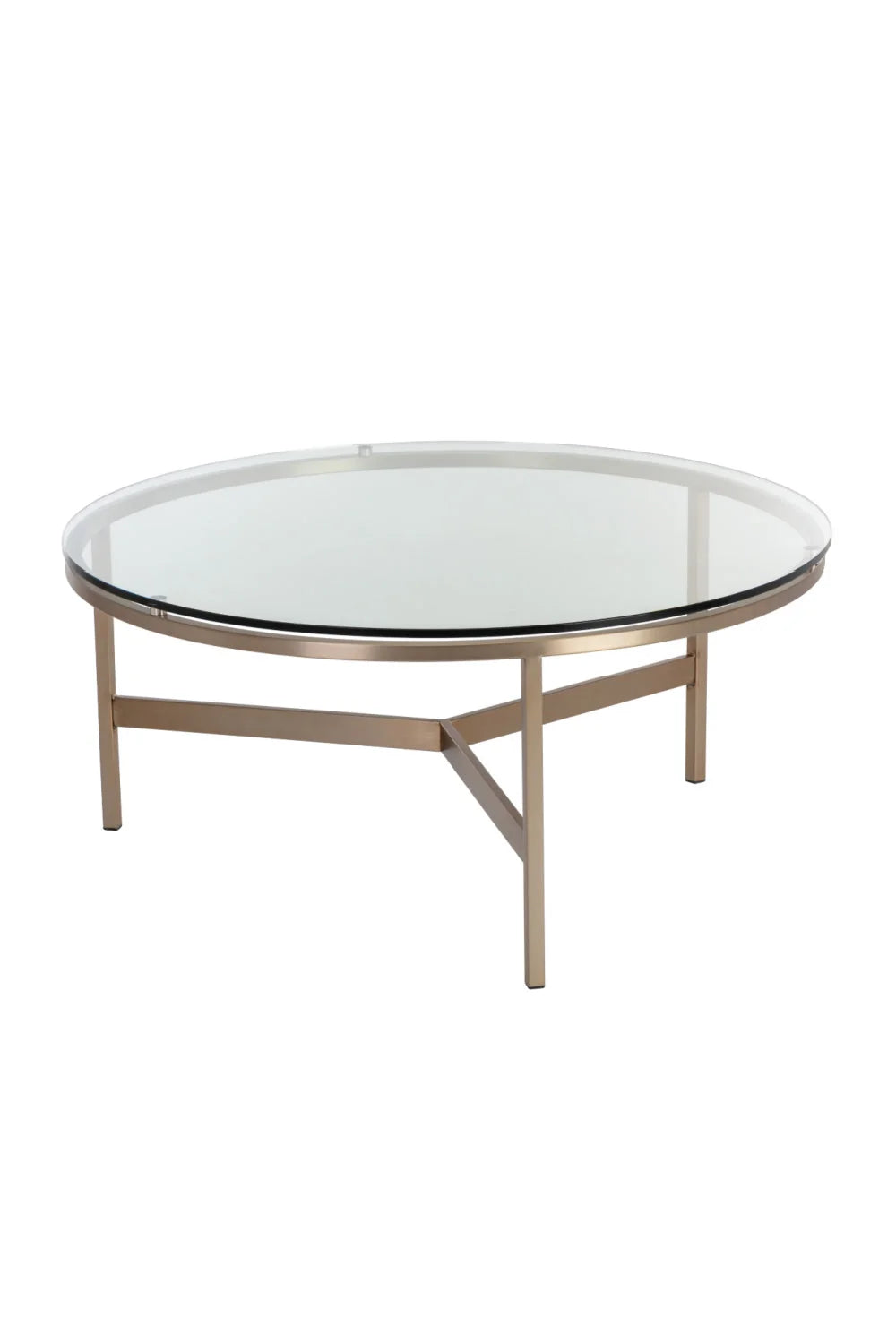 Luxury Bronze Framed Glass Coffee Table Modern Italian Style for Villa