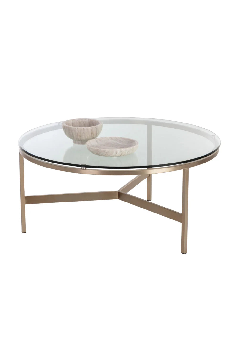 Luxury Bronze Framed Glass Coffee Table Modern Italian Style for Villa