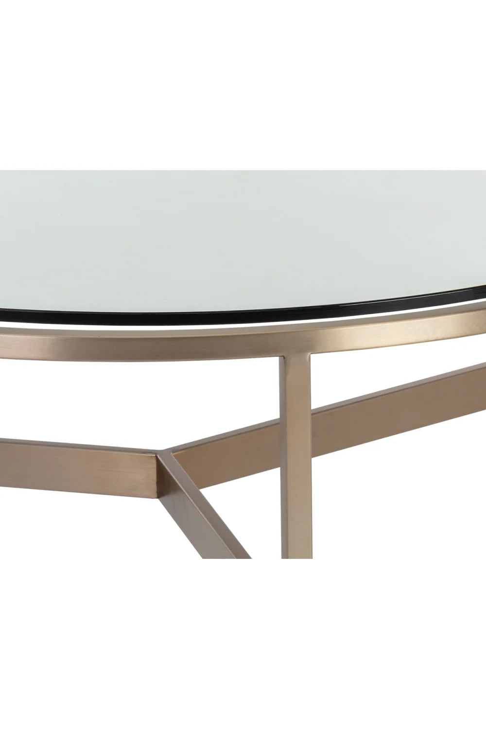 Luxury Bronze Framed Glass Coffee Table Modern Italian Style for Villa