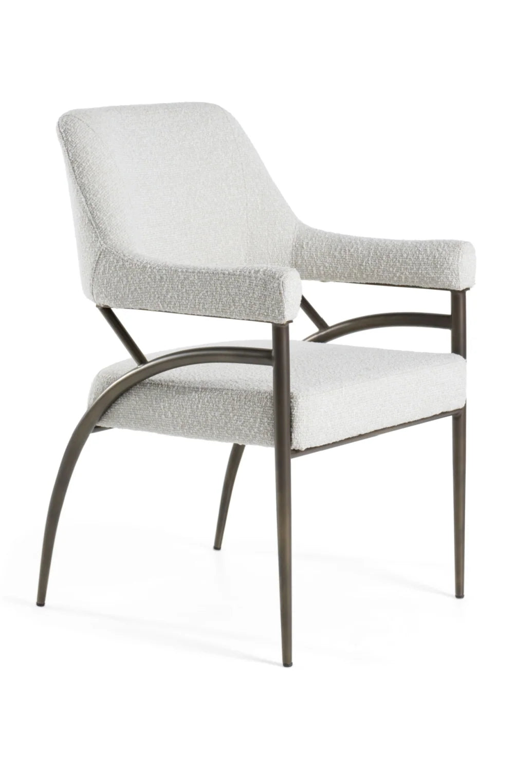 Luxury Bronze Framed White Modern Dining Chair European Style for Villa