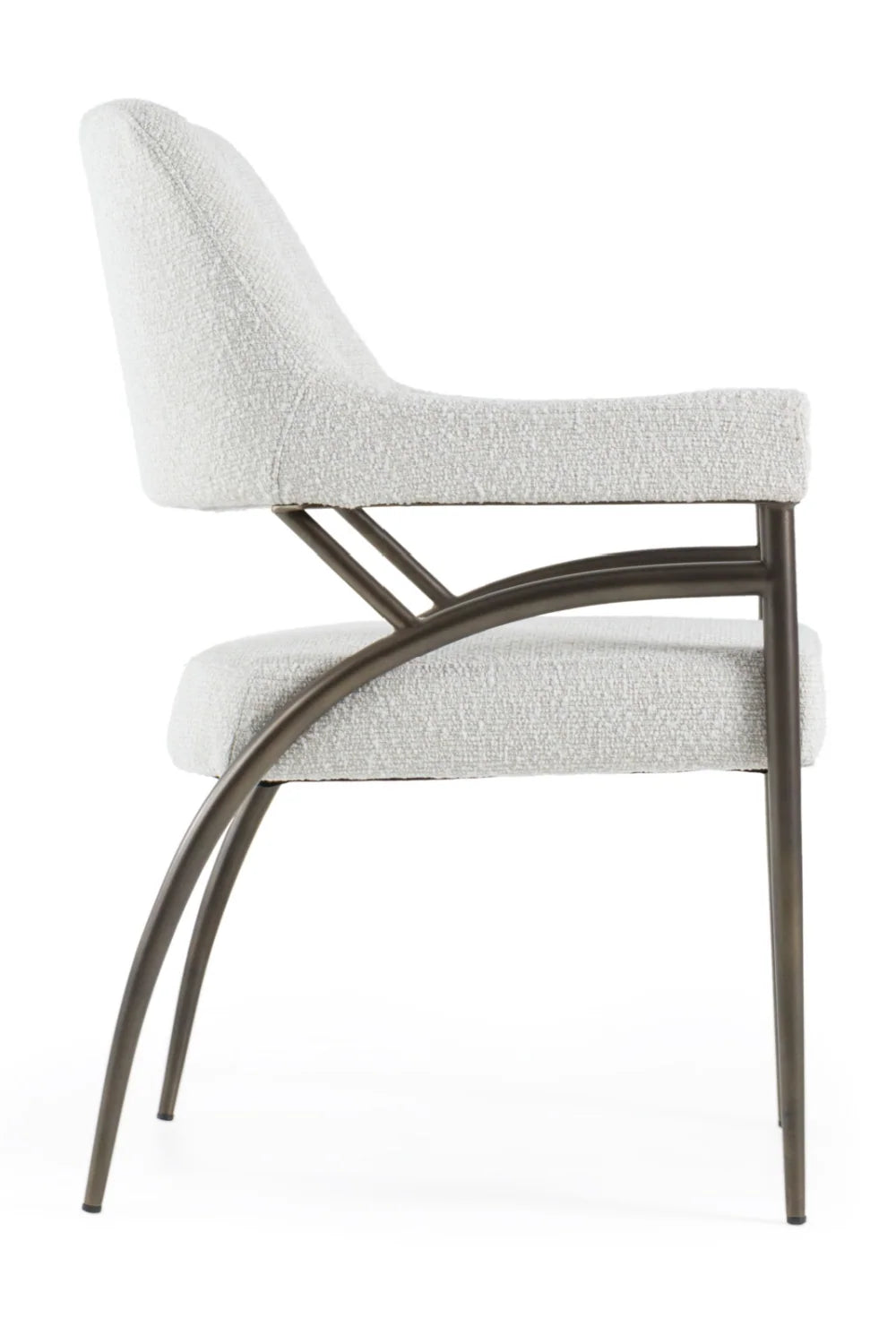 Luxury Bronze Framed White Modern Dining Chair European Style for Villa