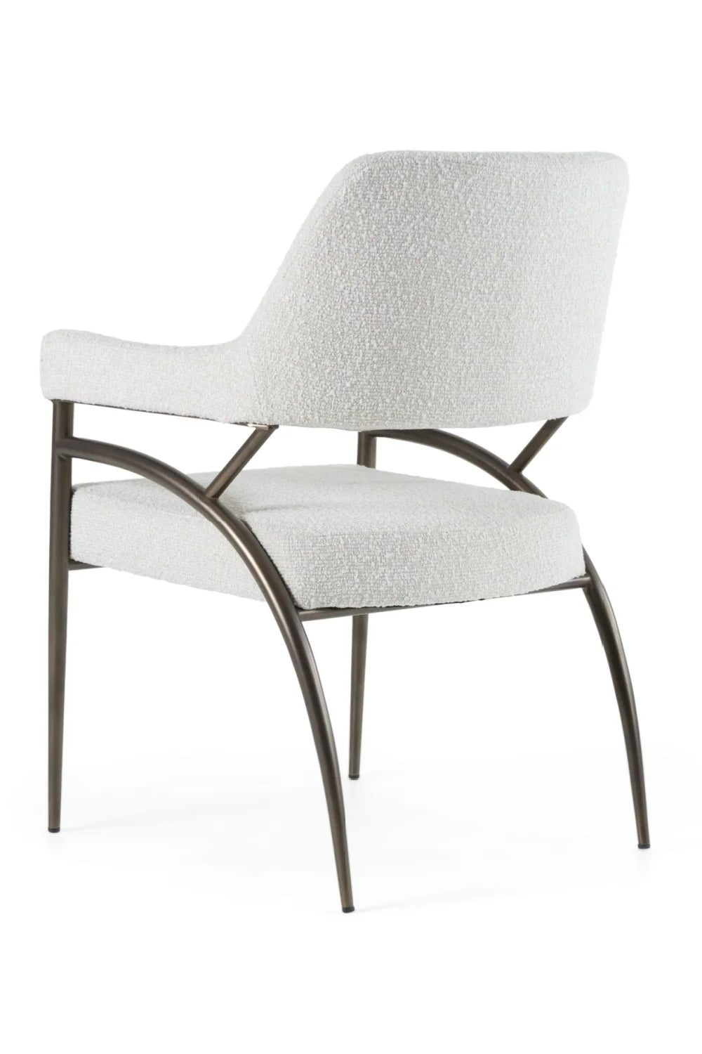 Luxury Bronze Framed White Modern Dining Chair European Style for Villa