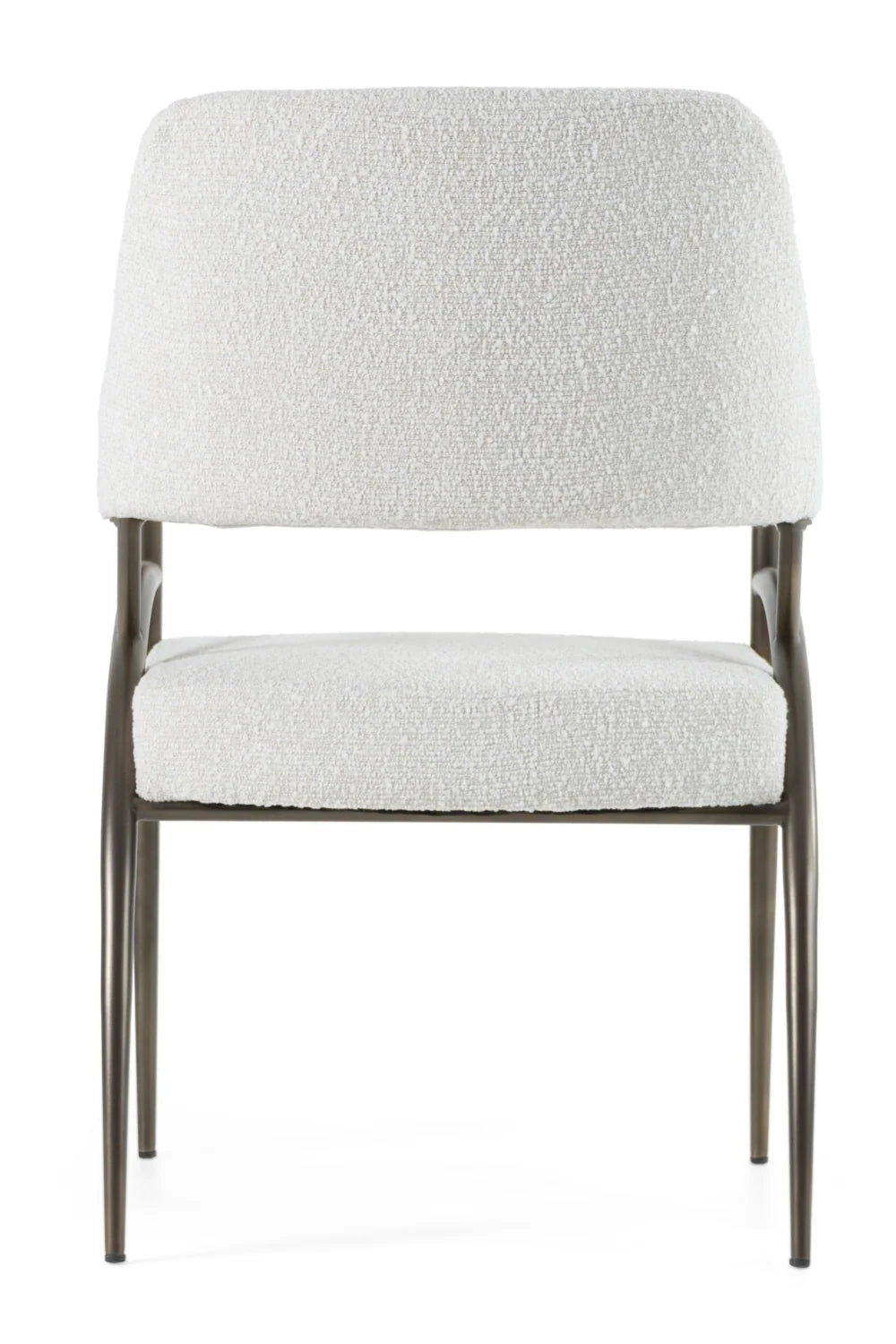 Luxury Bronze Framed White Modern Dining Chair European Style for Villa