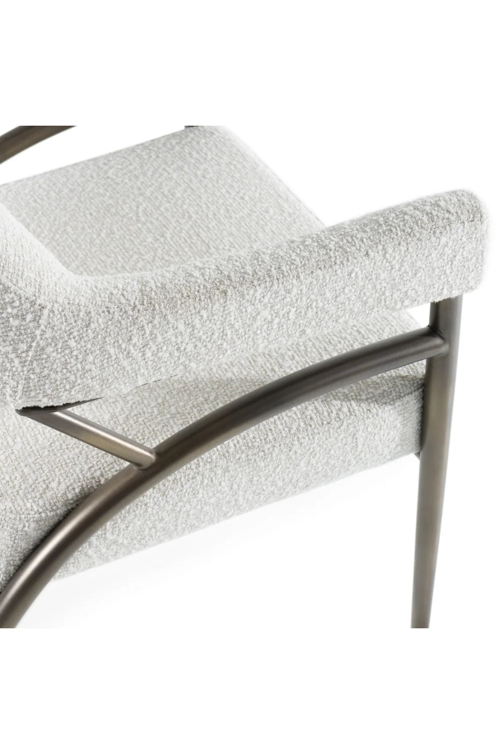 Luxury Bronze Framed White Modern Dining Chair European Style for Villa