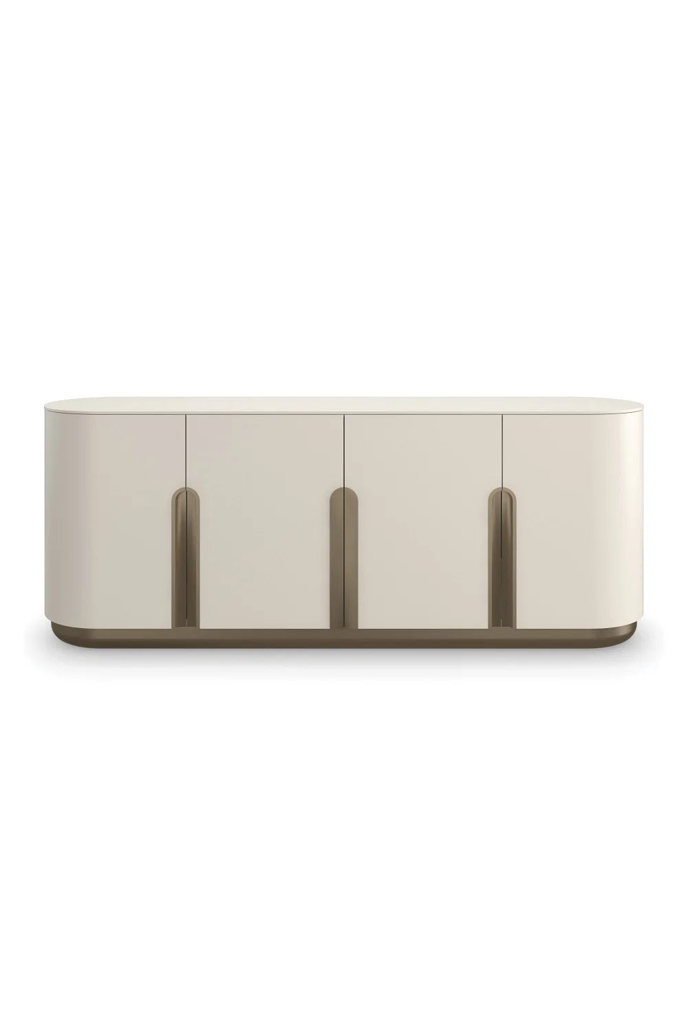 Luxury Bronze Hardware 4-Door Sideboard European Style for Villa
