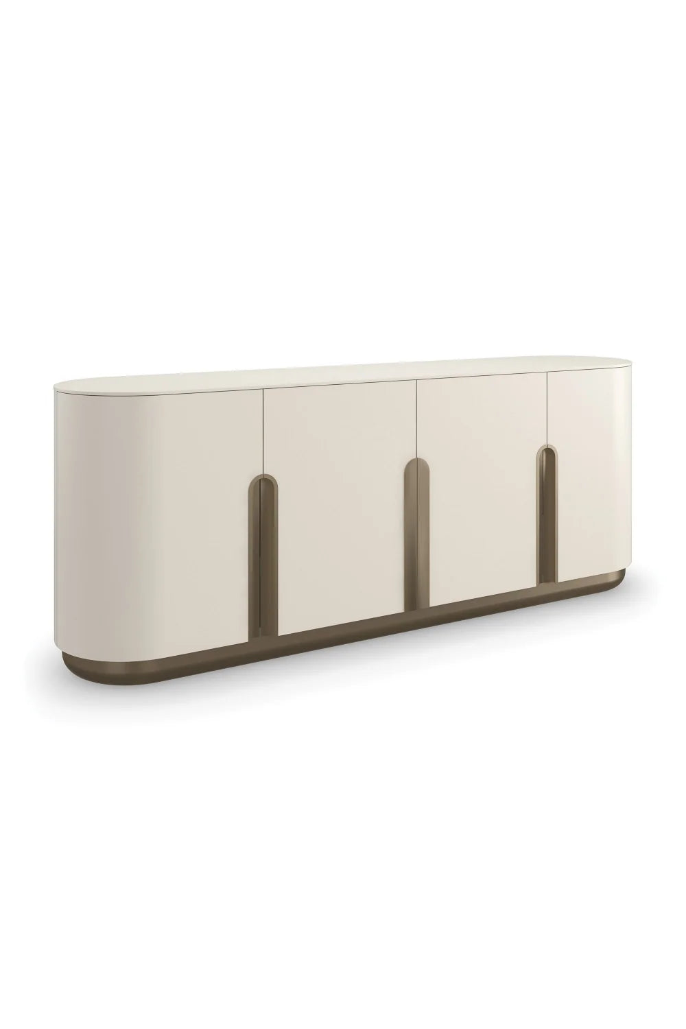 Luxury Bronze Hardware 4-Door Sideboard European Style for Villa