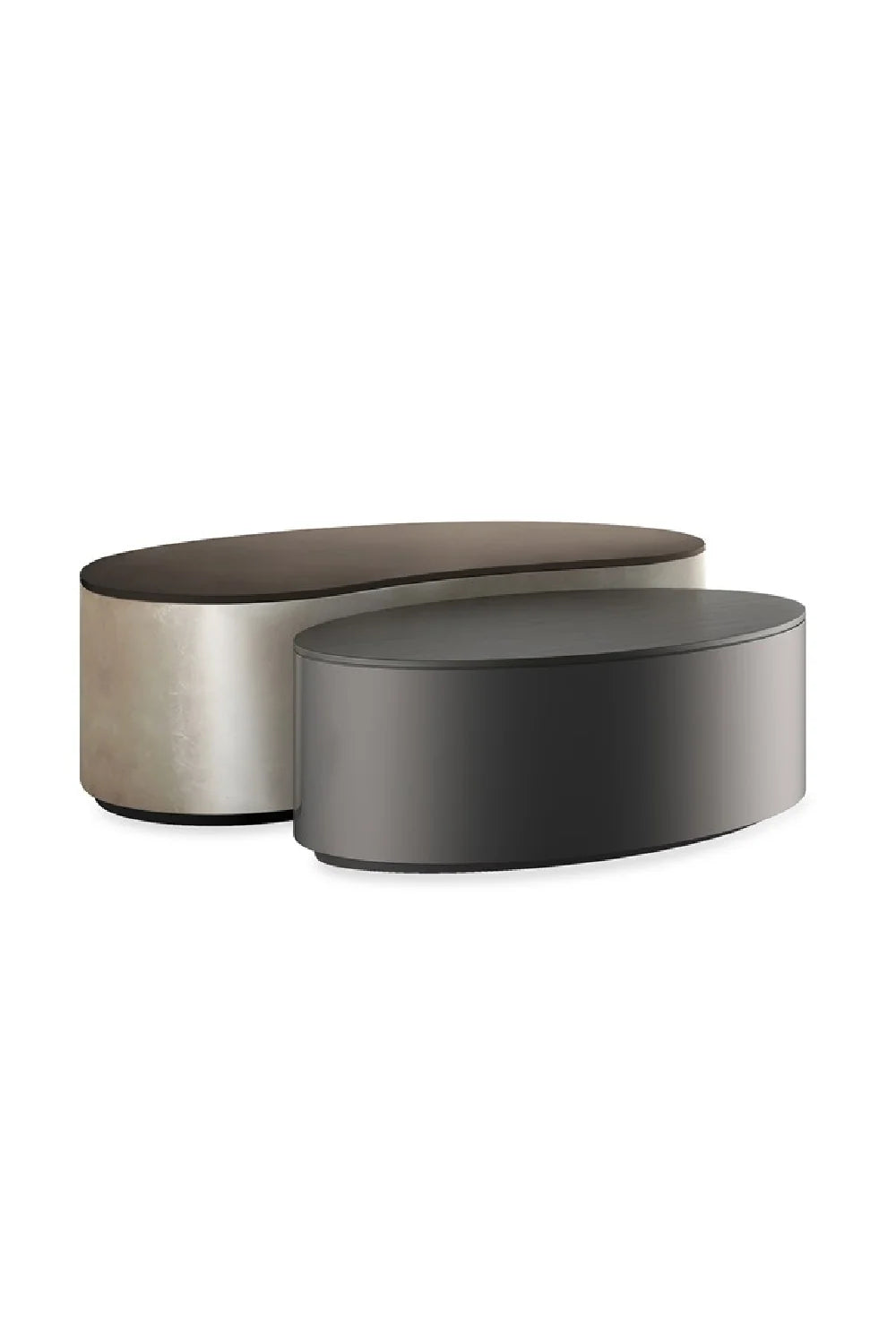 Luxury Bronze Oval Coffee Table Modern Italian Style for Villa