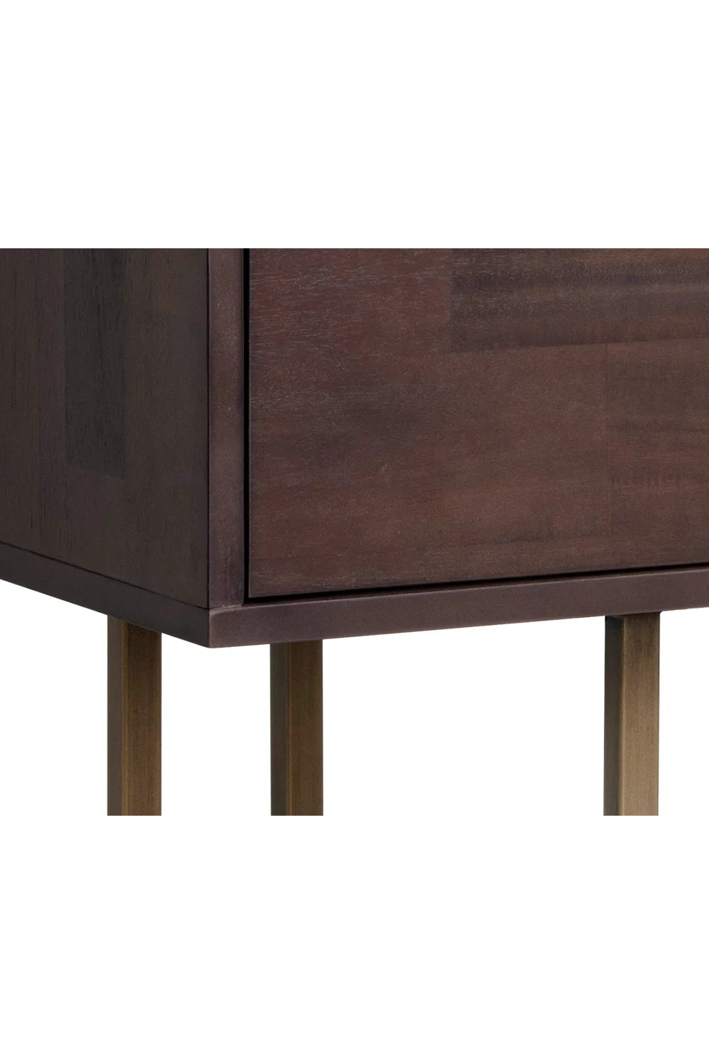 Luxury Brown Acacia 2-Drawer Console Table Modern Italian Style for Villa