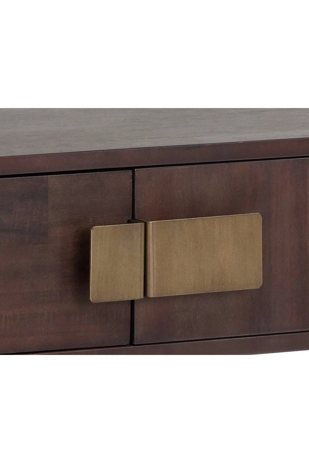 Luxury Brown Acacia 2-Drawer Console Table Modern Italian Style for Villa