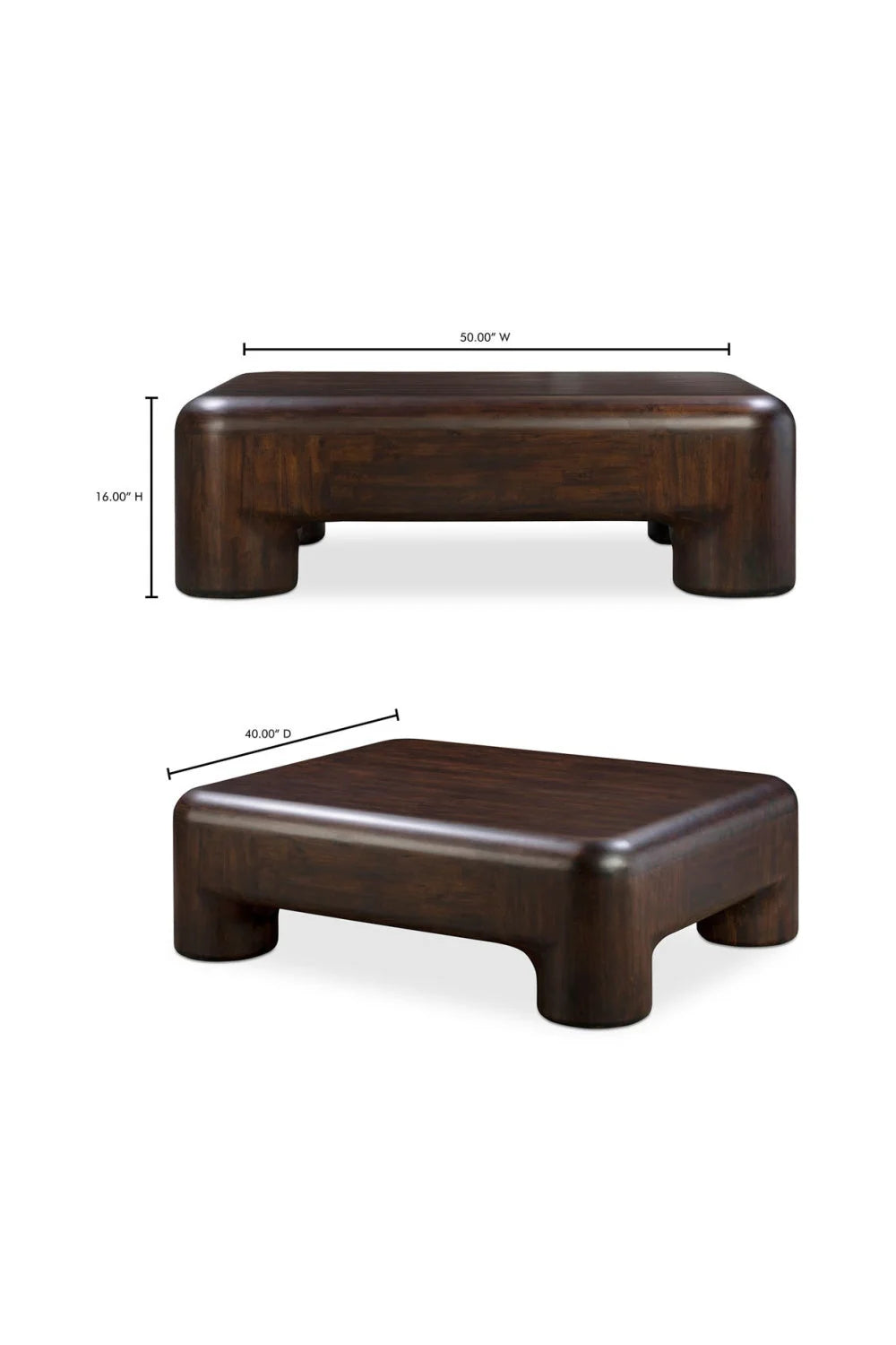 Luxury Brown Acacia Coffee Table Modern Italian Style for Villa