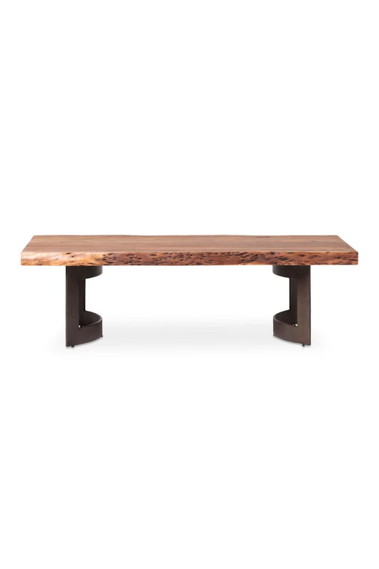 Luxury Brown Acacia Coffee Table Modern Italian Style for Villa