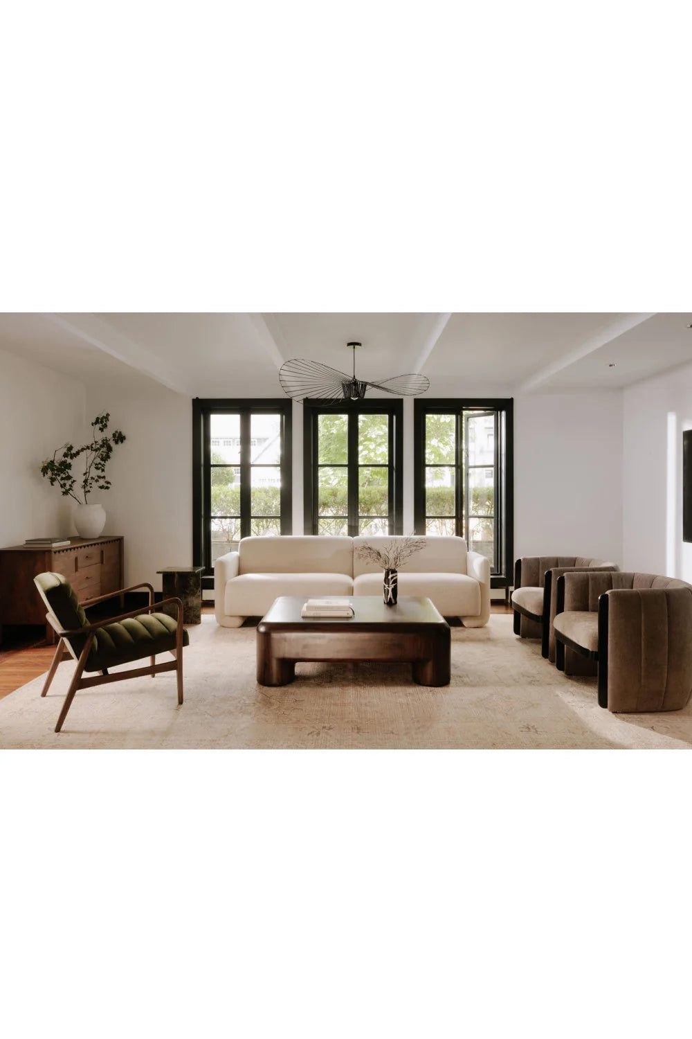 Luxury Brown Acacia Coffee Table Modern Italian Style for Villa