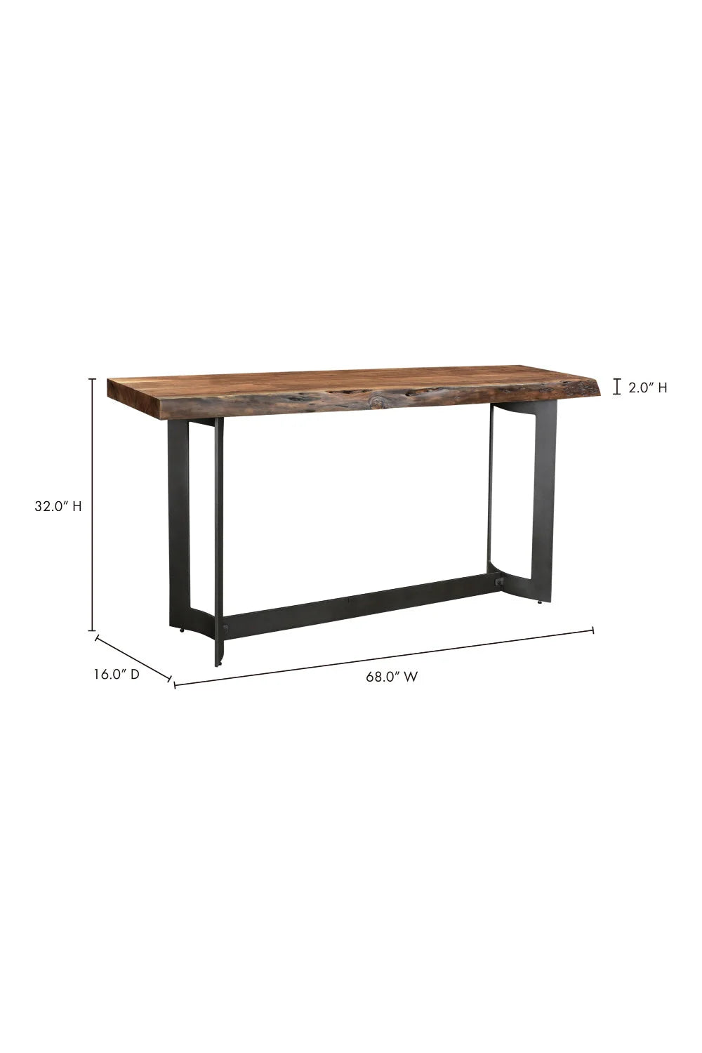 Luxury Brown Acacia Console Table Modern Italian Style for Villa