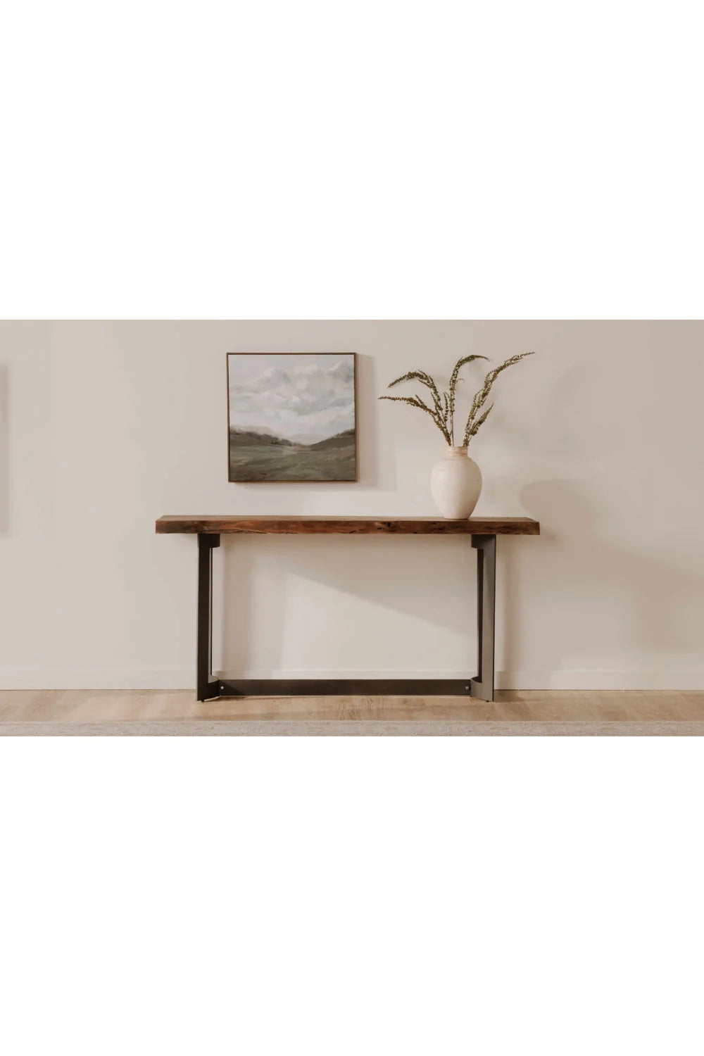 Luxury Brown Acacia Console Table Modern Italian Style for Villa
