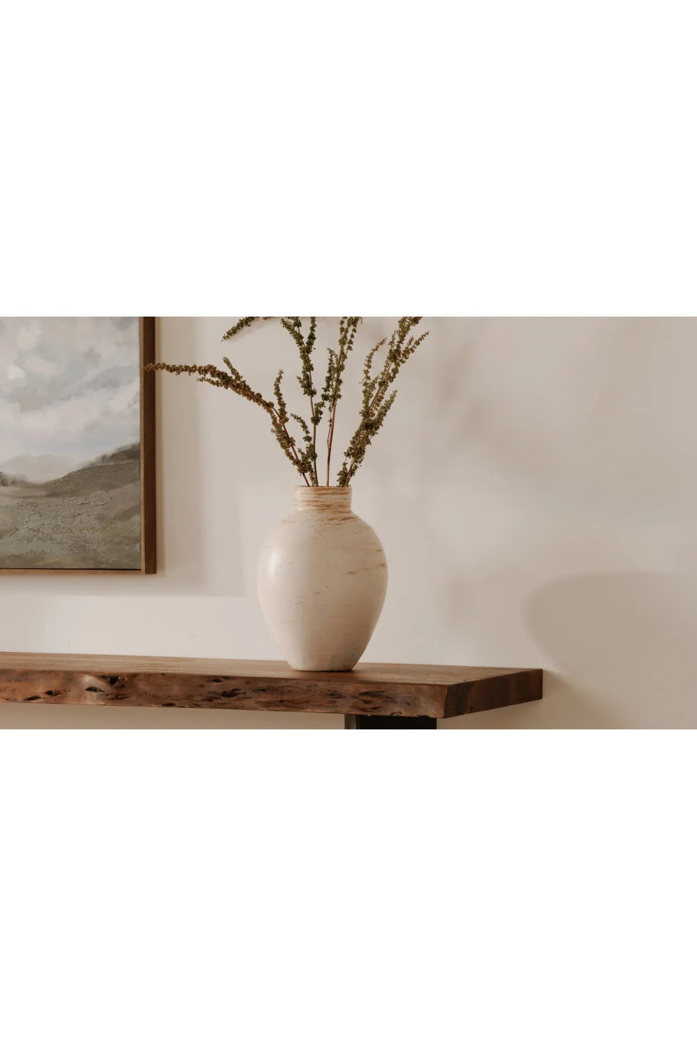 Luxury Brown Acacia Console Table Modern Italian Style for Villa