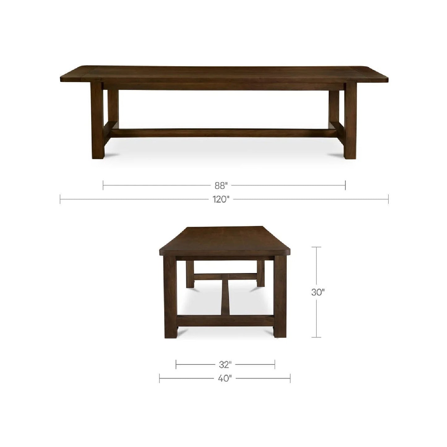 Luxury Brown Acacia Dining Table Modern Italian Style for Villa