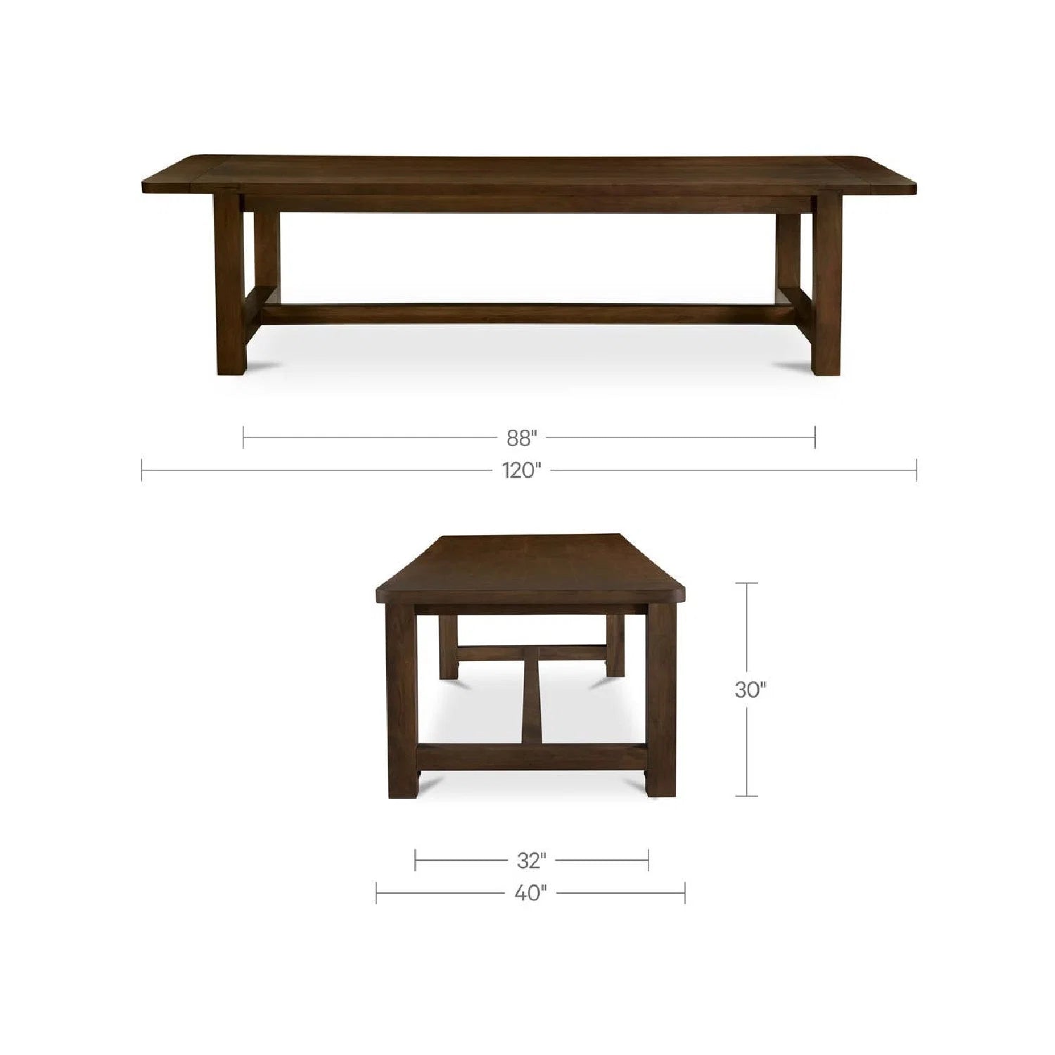 Luxury Brown Acacia Dining Table Modern Italian Style for Villa