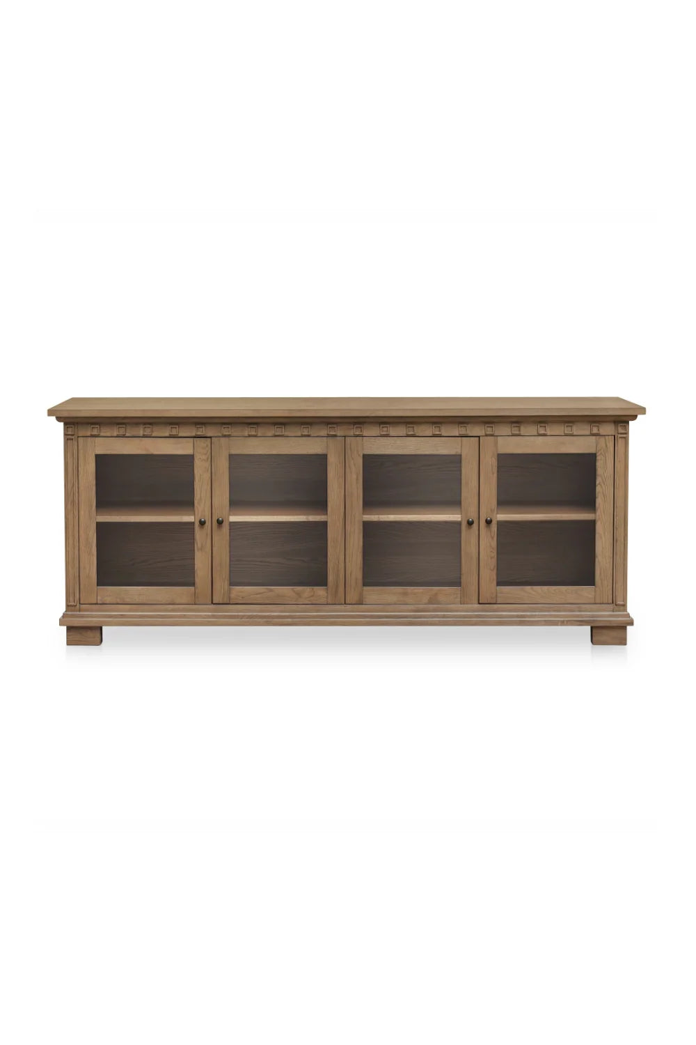 Luxury Brown Ash 4-Door Sideboard European Style for Villa