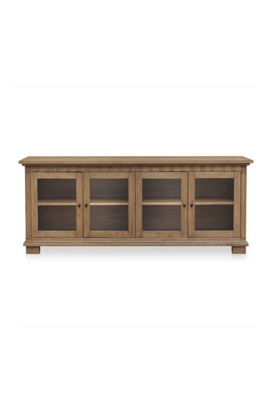 Luxury Brown Ash 4-Door Sideboard European Style for Villa