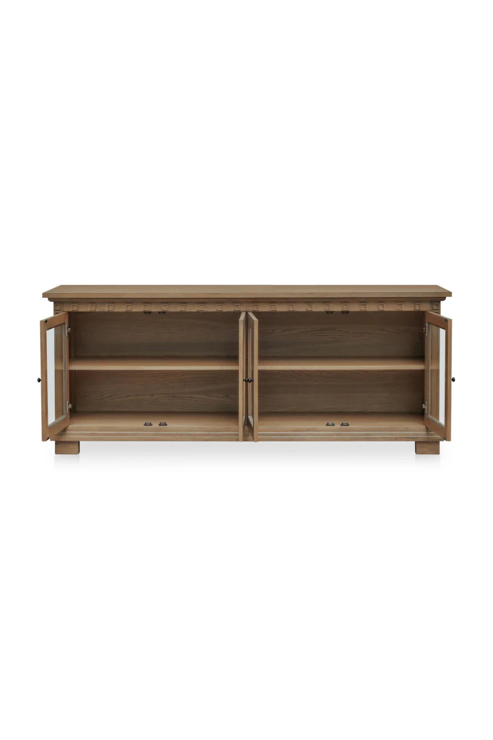 Luxury Brown Ash 4-Door Sideboard European Style for Villa