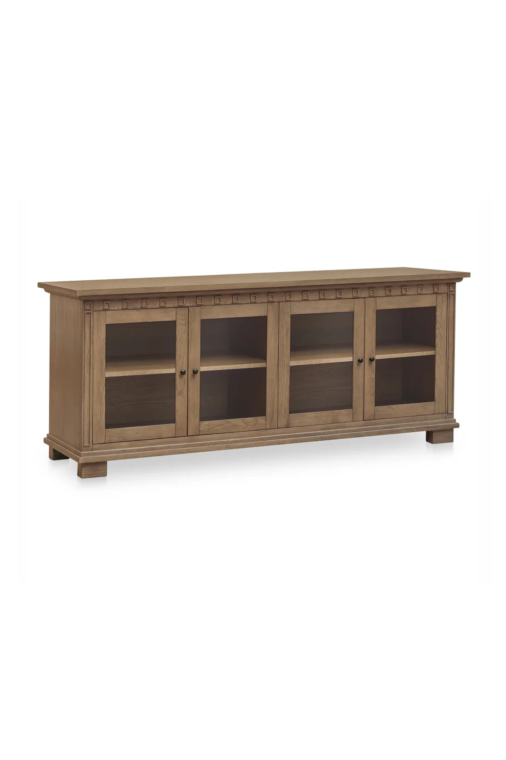 Luxury Brown Ash 4-Door Sideboard European Style for Villa