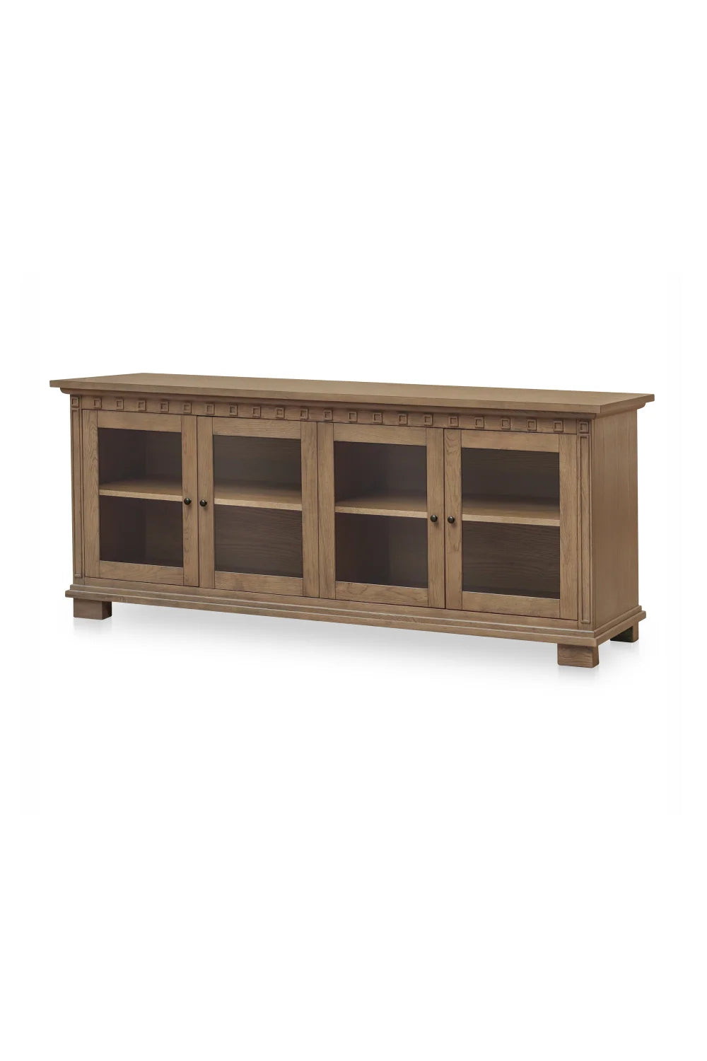 Luxury Brown Ash 4-Door Sideboard European Style for Villa