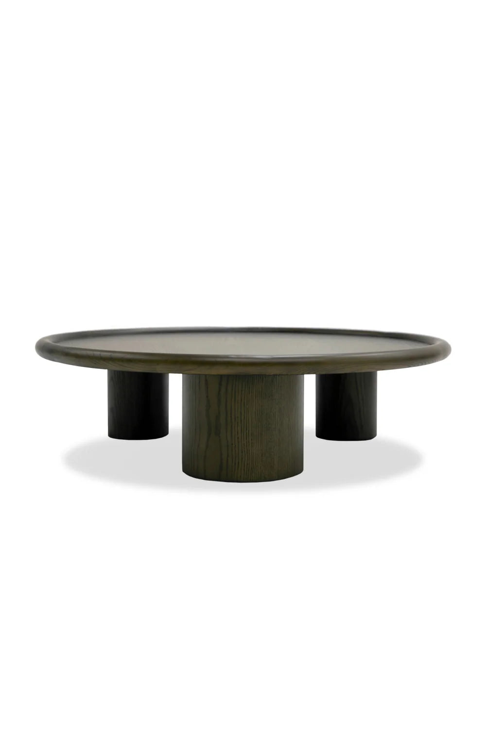 Luxury Brown Ash Round Nesting Tables Modern Italian Style for Villa