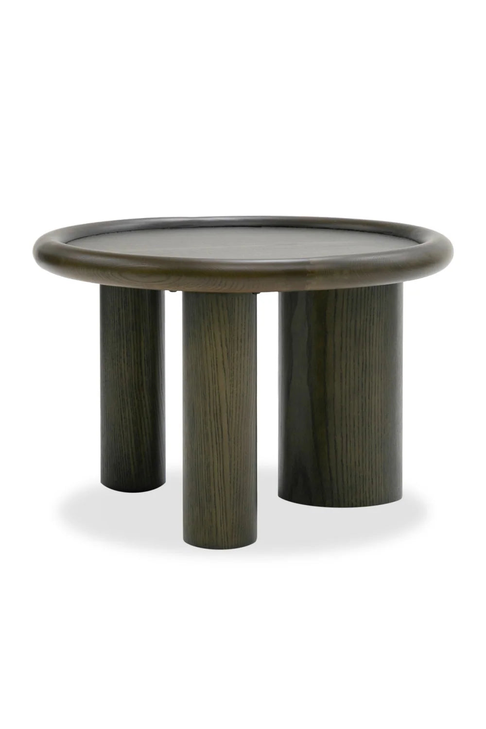 Luxury Brown Ash Round Nesting Tables Modern Italian Style for Villa