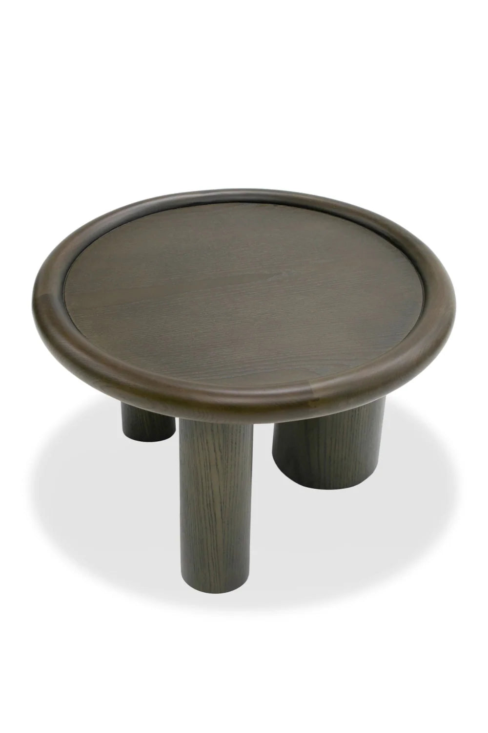 Luxury Brown Ash Round Nesting Tables Modern Italian Style for Villa
