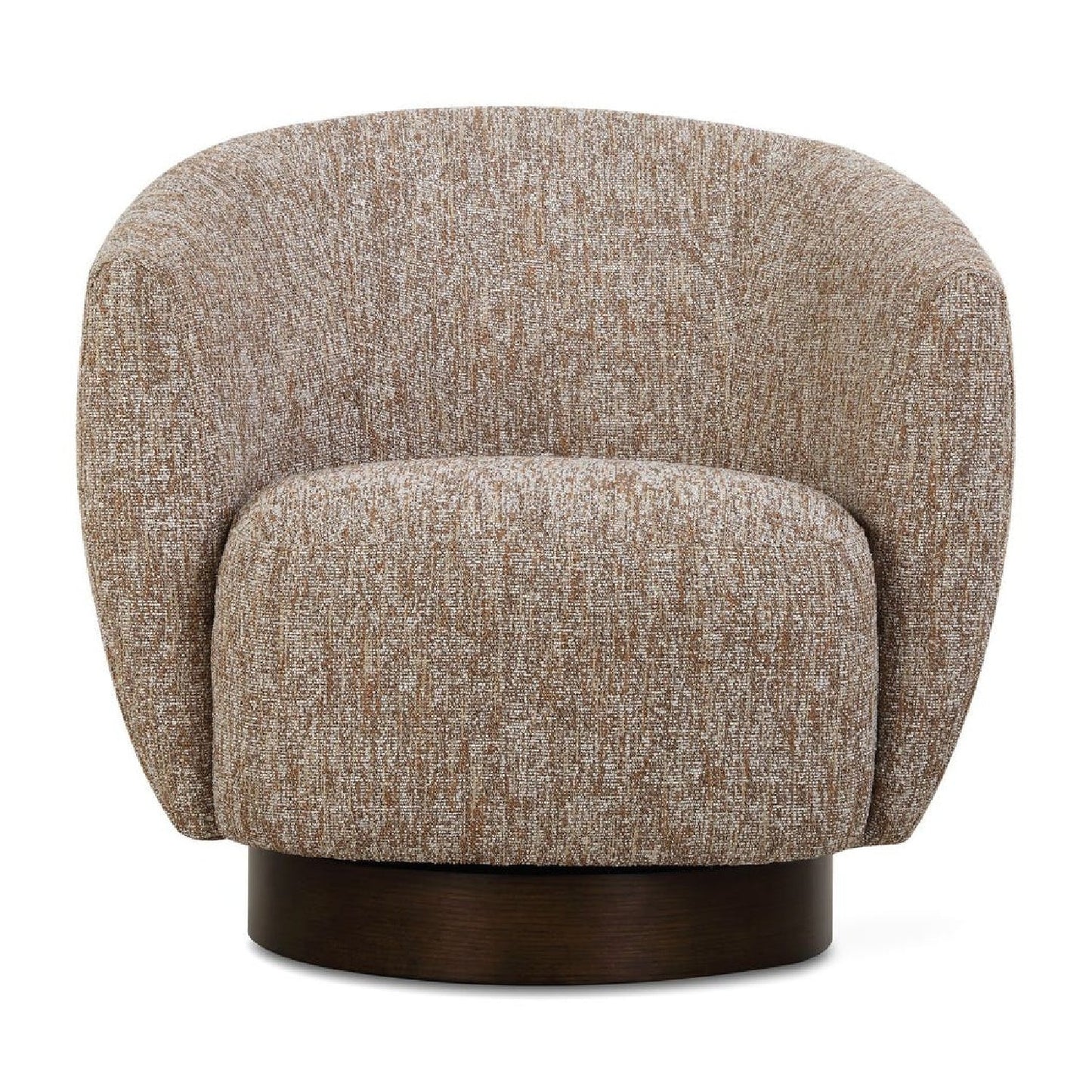 Luxury Brown Barrel Swivel Lounge Chair Modern Italian Style for Villa